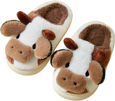 Тапочки-корови для дому: плюшеві, теплі, унісекс, 40/41 EU (колір: кава)
