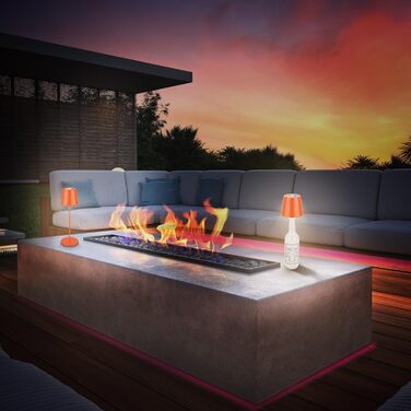 Світлодіодна настільна лампа Briloner бездротова з сенсорним керуванням, димуванням, регулюванням висоти, помаранчева (RGB + теплий білий, з насадкою для пляшки)