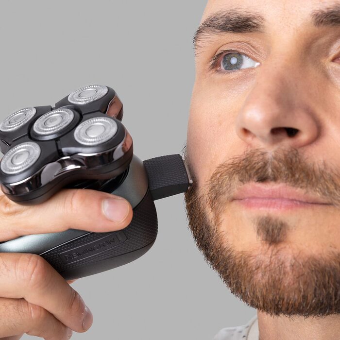 Remington RX7 Електрична бритва для гоління голови (волога/суха, USB, 5 насадок, 0.2 мм, Turbo, водонепроникна)