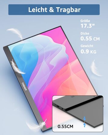 Портативний монітор Yodoit 17.3
