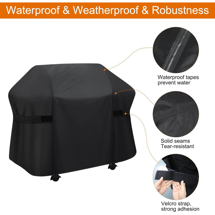Чохол для гриля 132 см для Weber Spirit 300 серії, водонепроникний PU, підходить для Enders Chicago 3/Brooklyn Next 3
