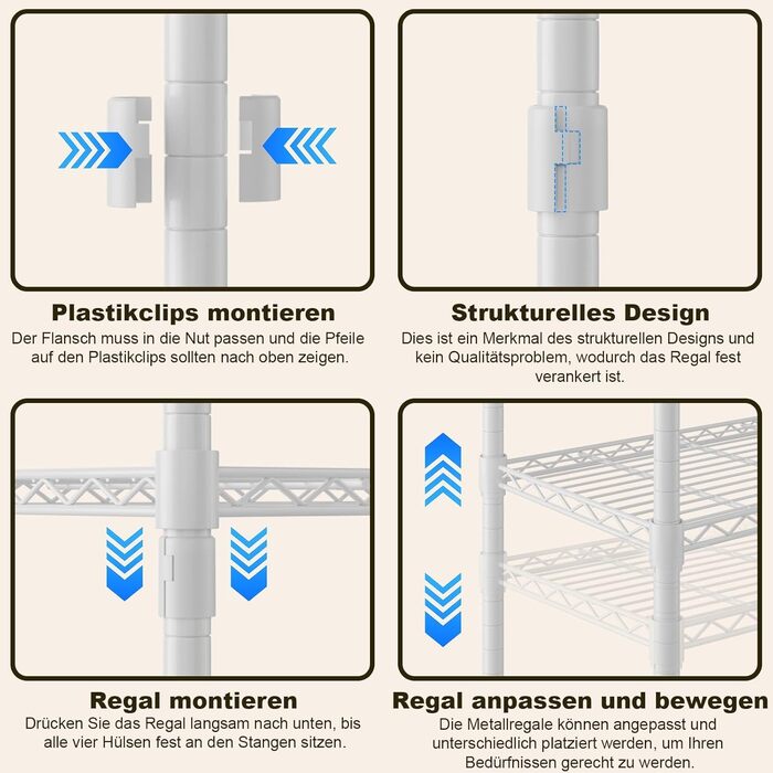 Double Clothes Rack/Garment Rod with Adjustable Shelves, Heavy-Duty Clothes Rack with 2 Hooks, Rolling Clothes Rack, 90 * 42 * 205cm, White (White, 60*42*205cm)