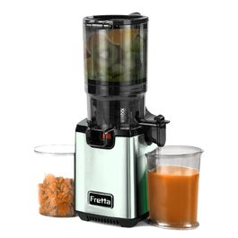 Шнекова соковижималка Fretta Slow Juicer з нержавіючої сталі для овочів та фруктів, Space Silver