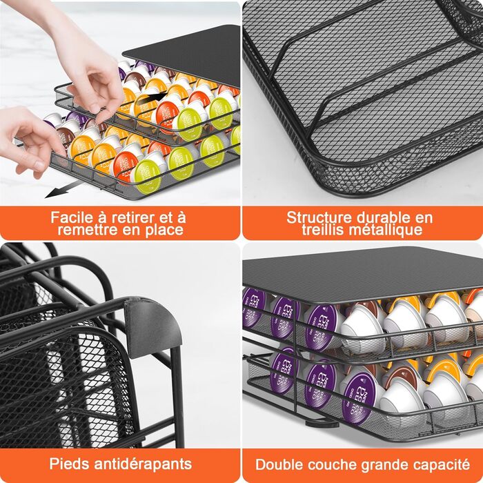 Підставка для капсул кави Masthome 3-ярусна для Dolce Gusto, 108 капсул, чорна