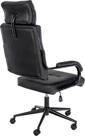 Офісне крісло CLP Campo з штучної шкіри, регульоване по висоті та поворотне, до 135 кг, з підлокітниками, чорний колір