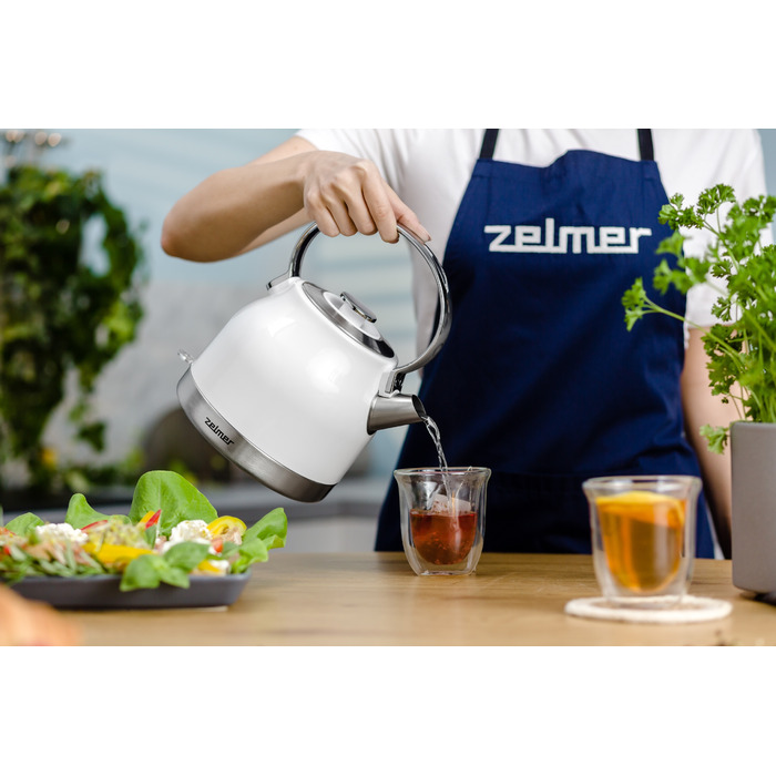 Електричний чайник Zelmer ZCK7940, 2200 Вт, 1,5 л, білий