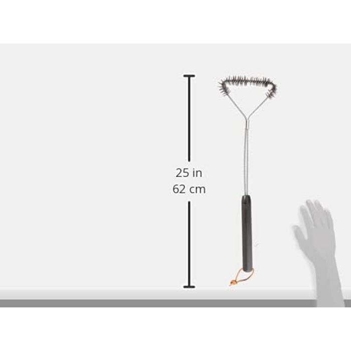 Weber 6493 3-Sided Grill Brush with Stainless Steel Bristles, Black, 53 cm