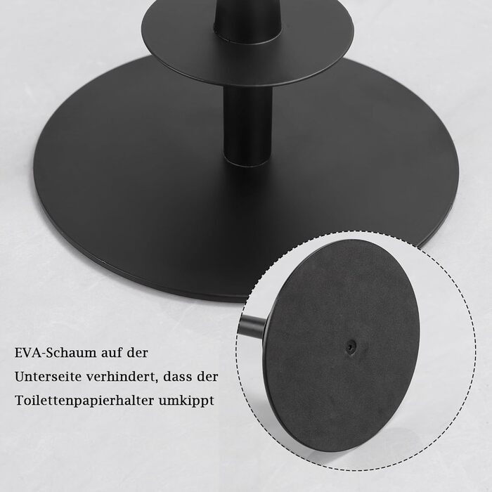 Тримач туалетного паперу YIGII без свердління, нержавіюча сталь, щітка, самоклеючий, для ванної кімнати та кухні (чорний)