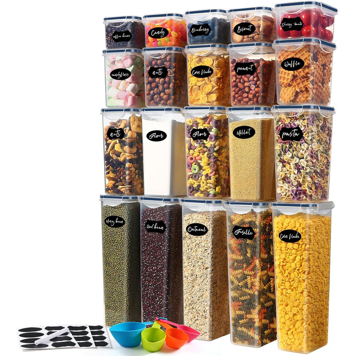 Набір контейнерів для зберігання YASHE 24 шт. з кришкою, герметичні, BPA-free, для сухих продуктів
