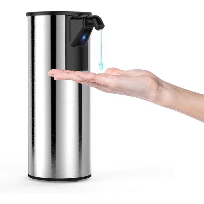 Автоматичний безконтактний диспенсер для мила з 4 рівнями налаштування, 400 мл, електричний, на батарейках, для встановлення на стільницю, з інфрачервоним сенсором (Бронза) (Батарейки)