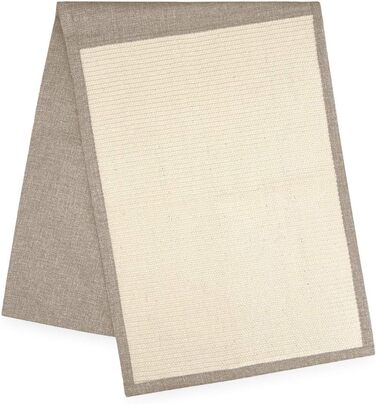 Navaris Cat Scratch Mat Scratch Protection Sofa - Sisal Scratch Rug 130 x 45 cm for Cat - Couch Cat Scratch Mat - also suitable for dogs - (Light Brown - white)