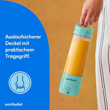 NutriBullet Immersion Blender, Immersion Blender, 475ml BPA-free, Mini-Mixer, Multi-Function Blender, USB-C Charger, over 15 blending cycles, Light Blue, NBP003LBL Portable Light Blue
