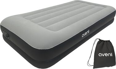 Надувний матрац-ліжко AVENLI для 2 осіб з інтегрованим насосом, флаокована поверхня, 191x99x36 см (для кемпінгу та дому)