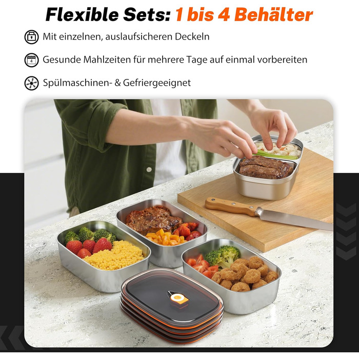 Електрична ланчбокс з підігрівом 1.5L для авто, вантажівки, офісу (1.5L x 4)