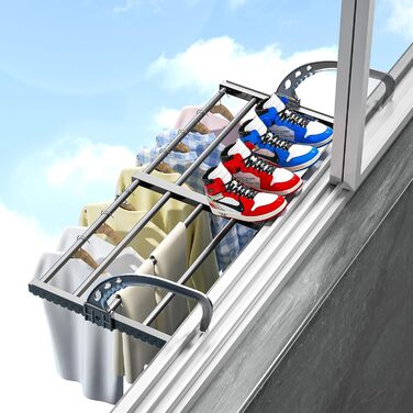 Сушарка для білизни ANEWSIR на балкон та в квартиру: розтяжна, складна, компактна, для рушників та шкарпеток (38-55 см)