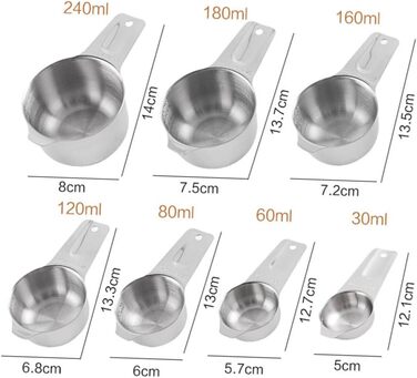 RORPOIR Measuring Spoons Baking Measuring Spoons Measuring Cup Set Stackable Space-Saving Storage Stainless Steel Kitchen Utensils Cooking Spoon Stainless Steel Adjustable Tool Kitchen Measuring Tool Set