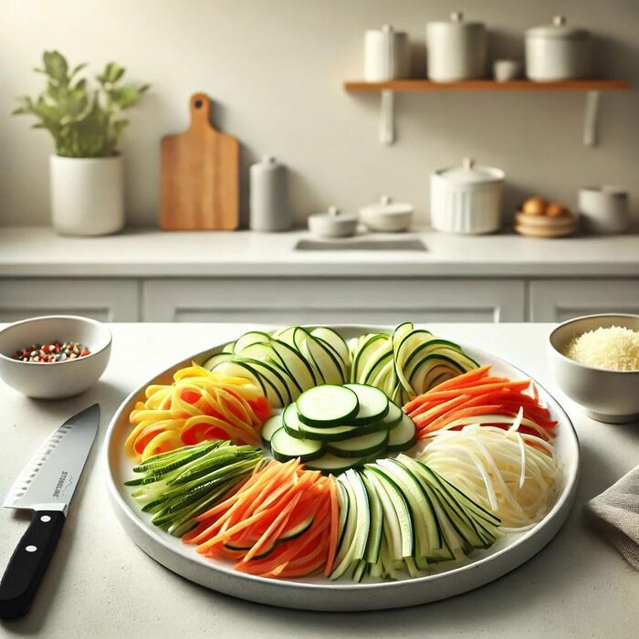 Набір для нарізання овочів STONELINE V з 9 частин: для нарізання слайсами, соломкою, кубиками, спіралями. З нержавіючої сталі, чорний.