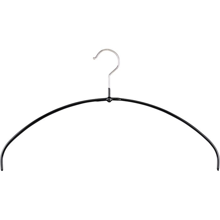 MAWA Clothes Hangers Light, Set of 20 space-saving and non-slip hangers, ideal for T-shirts, tops, and lightweight sweaters, with a 360° rotating hook and non-slip coating, 36 cm, Black