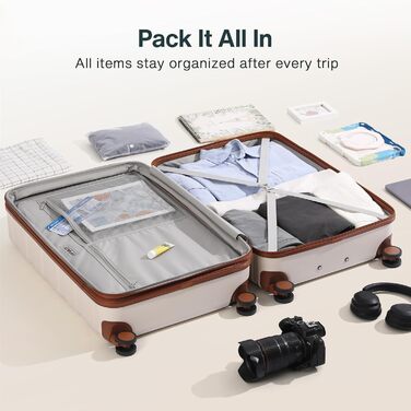 Чемодан VIPbox з жорсткою обшивкою, великий (75 см), розширюваний, легкий, з полікарбонату, з TSA замком, білий, M+XL (55+75 см)