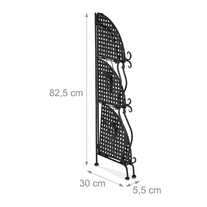 Relaxdays Metal Corner Shelf with 3 Tiers