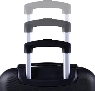 Набір валіз 3er - міцні ABS-валізи з TSA-замком, розширюваний об'єм - M, L, XL, захист кутів, 360° колеса, телескопічна ручка, підходить для ручної поклажі & стійкий до ушкоджень (Чорний)