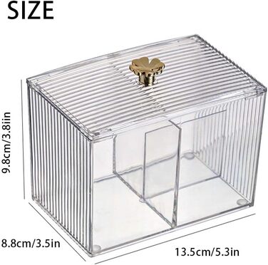 Контейнер для ватних паличок та дисків, органайзер для ванної кімнати, прозорий, 2 шт.