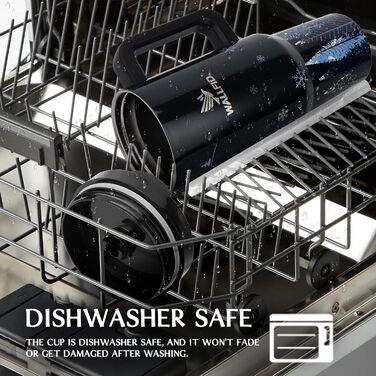 Термокружка WALLFID 40oz з нержавіючої сталі, вакуумна ізоляція, з кришкою, 3 трубочки та щітка для чищення, для гарячих та холодних напоїв, ідеальна для кави, чаю, смузі та іншого