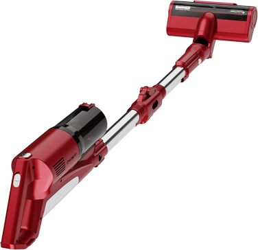 Вертикальний пилосос TurboTronic StormStick 120 Вт з ручним пилососом, фільтр MIF, 5 м кабель, 11kPA, циклонна технологія, червоний