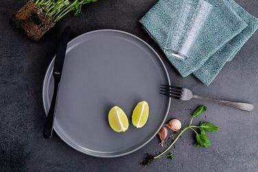 Набір посуду Konsimo VICTO для 6 осіб: 18-ти частинний сервіз з 6 тарілок, сірий - набір посуду для сім'ї