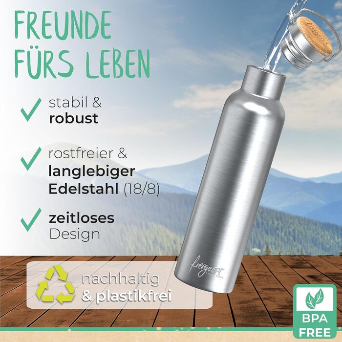 Термофляга 1л з нержавіючої сталі: ізольована, для туризму, велоспорту, офісу, без BPA, 1000 мл