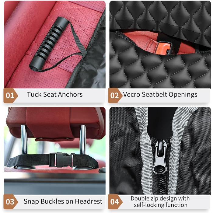KYG Car Seat Dog Cover - Waterproof & Non-Slip Back Seat Protector with Window - 135x140cm