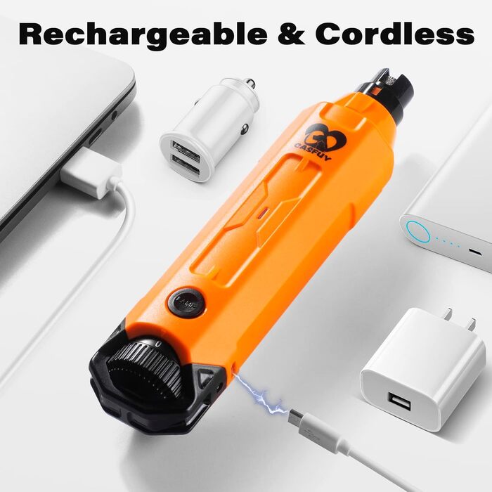 Електричний точилка для кігтів собак Casfuy 6-ступінчатий - тихий, перезаряджуваний, для великих, середніх та малих собак, помаранчевий