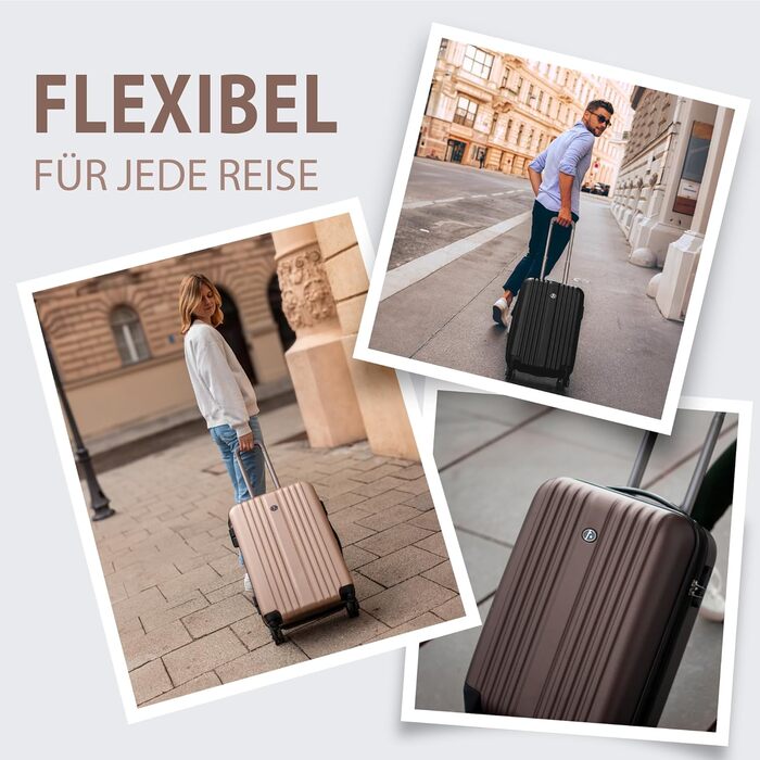 Набір валіз FERGÉ Toulouse 3 шт. з жорстким корпусом: ручна поклажа 55 см, L та XL 65 см, 100% ABS