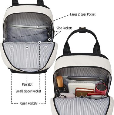 Чорно-білий рюкзак YTL Rolltop з відділенням для ноутбука 17 дюймів, водонепроникний, для подорожей, школи, університету, велосипеду