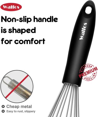 Віночок кухонний Walfos силіконовий 21 см, нержавіюча сталь - для збивання, перемішування, термостійкий, антипригарний