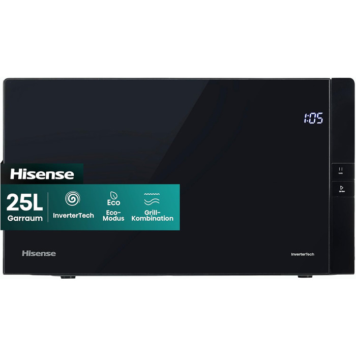 Мікрохвильова піч Hisense H20MOBS4HI 25 л з InverterTech, керамічним покриттям та цифровим керуванням