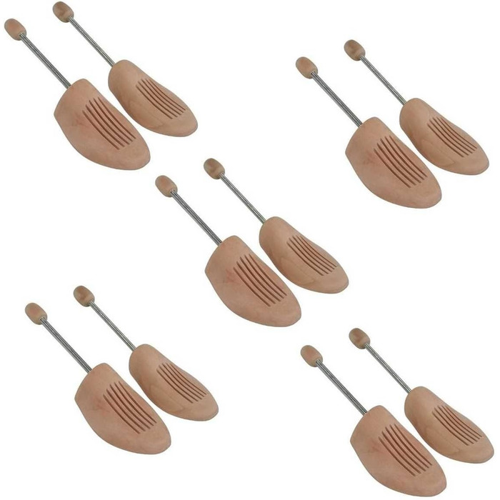 Sneakerprofi 5 Pairs Wooden Spiral Shoe Trees MADE OF HIGH-QUALITY WOOD Genuine Wood NEW Men/Women