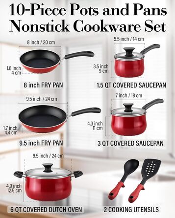 Набір антипригарних сковорідок Cook N Home, 3 шт, індукційні, мармурово-червоні, 20,3/24,9/27,9 см, преміум якість