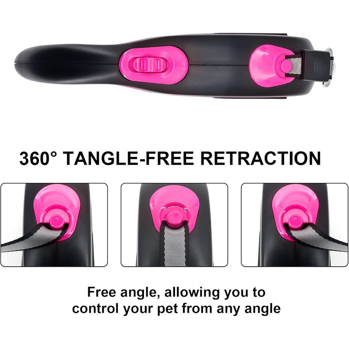 Висувна собача шлейка 8м, високоякісна, для собак до 50кг (сіра, червона)