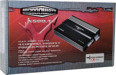 Автомобільний підсилювач Excalibur X500.4 MOSFET, 4-канальний, 2000 Вт