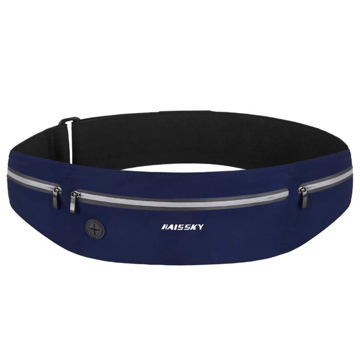 Сумка на пояс Haissky для бігу та спорту: зручна та компактна, до 6.9 дюймів, чорний/морський блакитний
