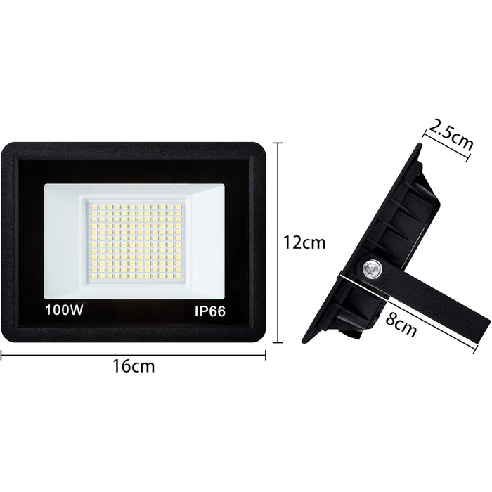 AufuN 5x100W LED Floodlights Cool White Super Bright LED Outdoor Floodlight IP65 Waterproof Aluminum Spotlight Light for Garden, Garage, Yard or Hotel