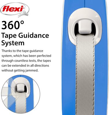 Висувна повідка для собак FLEXI New Comfort, 5 м, розмір S, сіра/блакитна/пастельна, до 15 кг