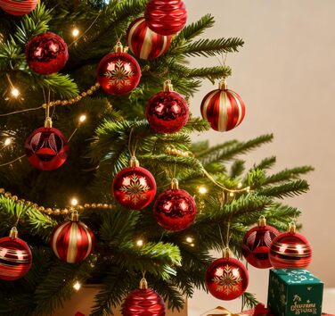 Набір прикрас для ялинки 30 шт. 6 см, пластикові кулі, темно-синій та білий колір, новорічний декор