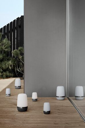 Blomus LED Rechargeable Outdoor Lamp -SPIRIT- Table Lamp, rechargeable with USB cable, Size S (Platinum Gray)
