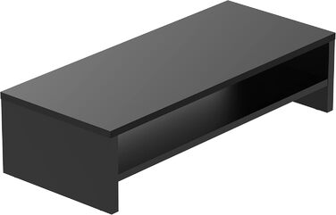 Підставка для монітора FITUEYES з 2 рівнями, 54x25,5 см, чорна – органайзер для столу, підставка для ноутбука та комп’ютера зі зберіганням для клавіатури, для дому та офісу