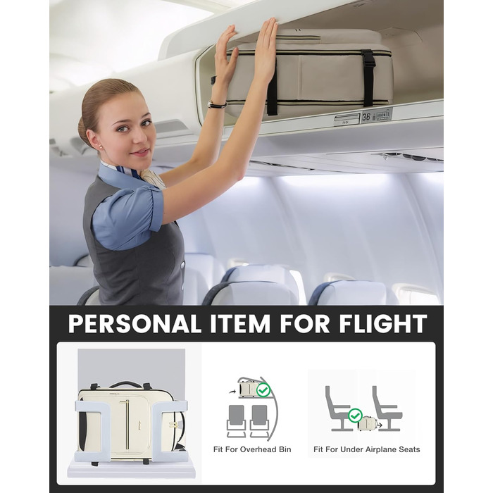 Рюкзак LOVEVOOK для ручної поклажі в літак, 40L, великий, для жінок, валіза-рюкзак, водонепроникний, для ноутбука 17 дюймів, для подорожей, бізнесу, роботи, відпочинку, хайкінгу, weekend (M, Бежевий+чорний)