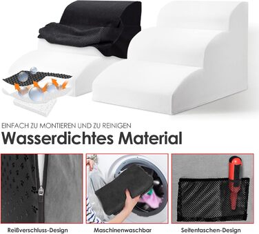 Сходинки для собак Myiosus: 2 сходинки, водонепроникні, протиковзкі, для диванів та ліжок, знімний чохол, портативні, підходять для котів та собак маленьких порід (Чорний)