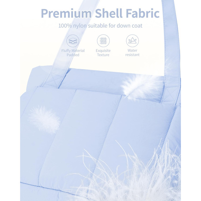 Сумка жіноча Narwey Shopper велика, легка - робоча сумка, сумка для навчання, сумка на плече, сумка-тоут з багатьма кишенями (Синя)