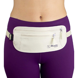 Грифель для подорожей: прихований поясний гаманець для чоловіків та жінок з RFID-блокуванням – безпечний для документів, грошей та телефону (бежевий)